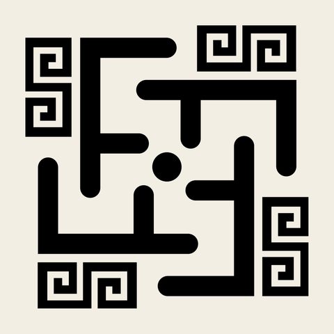 Key fret maze — Korean traditional fret motif vector (만자문 5578)