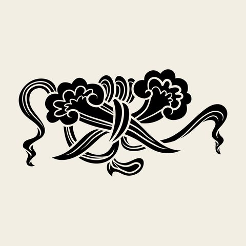 Knot ribbon bundle — Korean traditional knot motif vector (쌍계사 천왕문 5815)