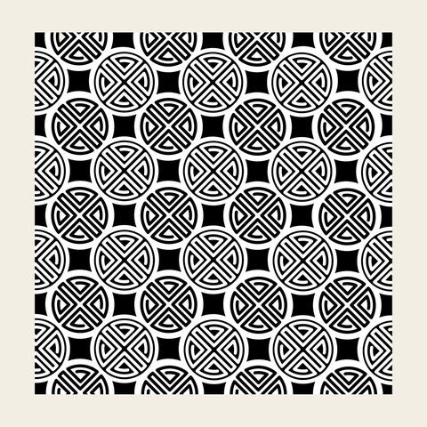 Lattice coin field — Korean traditional lattice motif vector (수자문 10291)