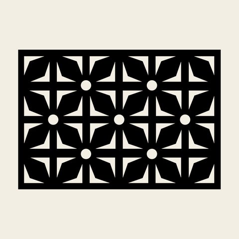 Lattice flower grid — Korean traditional lattice motif vector (마름모형문 5577)