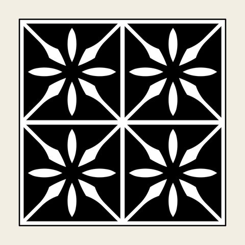 Lattice flower quad — Korean traditional lattice motif vector (기타 10209)