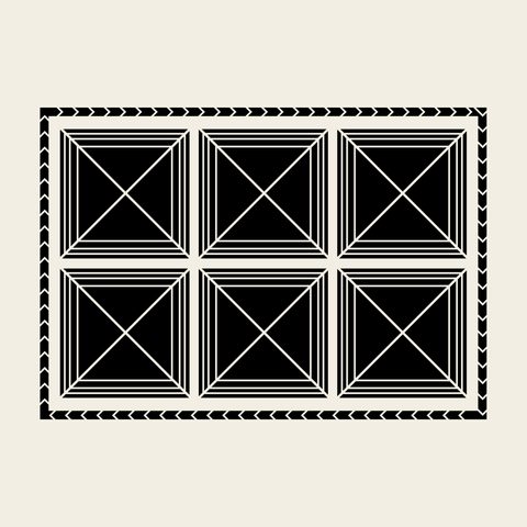 Lattice pyramid panel — Korean traditional lattice motif vector (베갯모 5562)