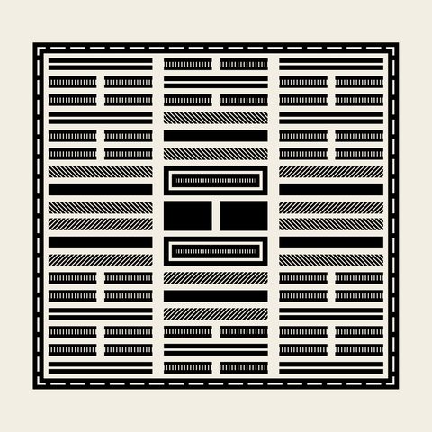 Lattice window grille — Korean traditional window motif vector (경복궁 광화문 여장 5266)