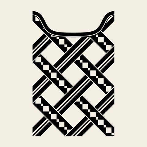 Lattice woven band — Korean traditional lattice motif vector (그물문 8886)