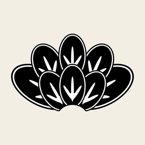 Leaf fan layered — Korean traditional leaf motif vector (잎사귀문 9413)