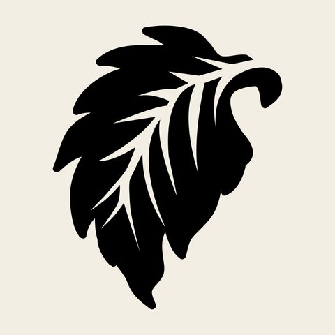 Leaf feather single — Korean traditional leaf motif vector (잎사귀문 9810)