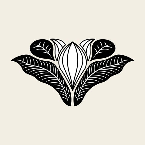 Leaf trefoil bud — Korean traditional leaf motif vector (풀문 8638)