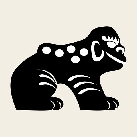 Lion dog spotted — Korean traditional mythic motif vector (기타 8553)