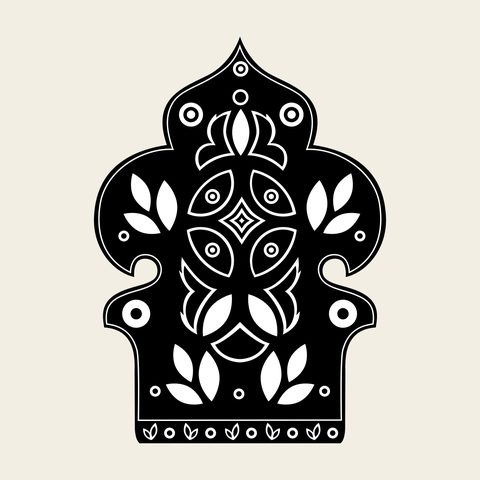 Lockplate lotus bud — Korean traditional hardware motif vector (연꽃봉오리문 9181)