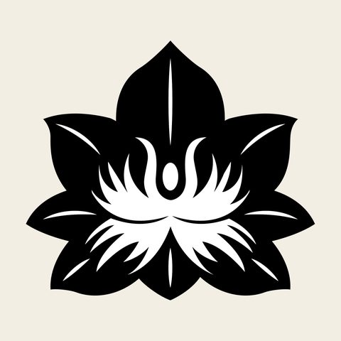 Lotus bloom leaf — Korean traditional bloom motif vector (연덩굴문 8478)