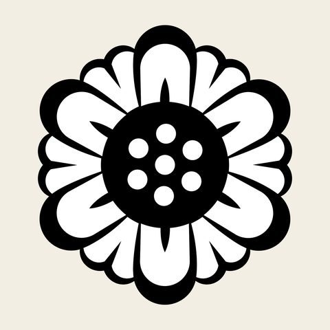 Lotus bloom open — Korean traditional roundel motif vector (연꽃문 8319)