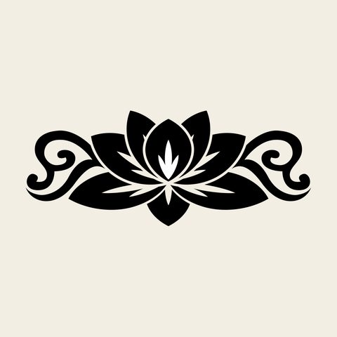 Lotus bloom side — Korean traditional bloom motif vector (연덩굴문 8357)