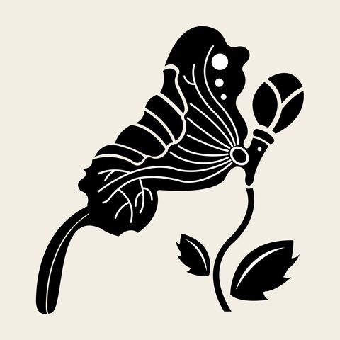 Lotus bloom stem — Korean traditional bloom motif vector (연꽃문 10184)