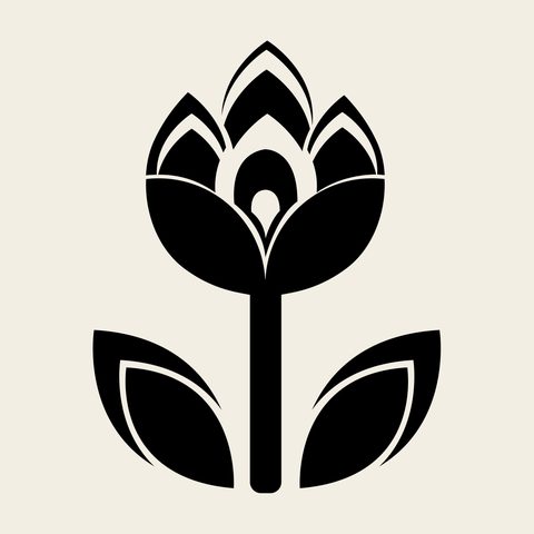 Lotus bud leaf — Korean traditional bloom motif vector (연꽃문 8447)