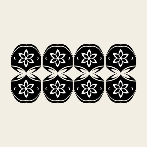 Lotus chain band — Korean traditional band motif vector (연꽃문 8343)