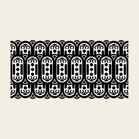 Lotus petal border — Korean traditional band motif vector (연꽃문 10847)