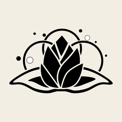 Lotus pond sun — Korean traditional bloom motif vector (연꽃문 10872)