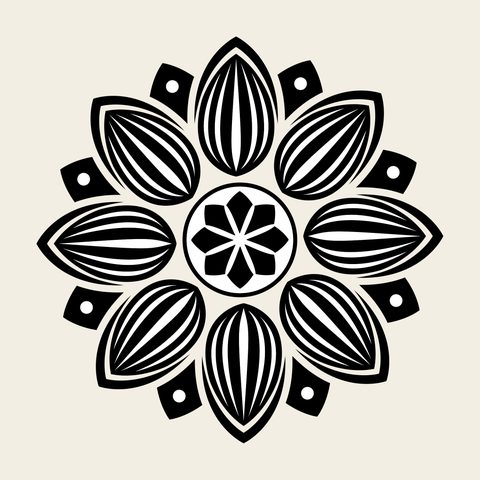 Lotus rosette leaf — Korean traditional roundel motif vector (연꽃문 8545)