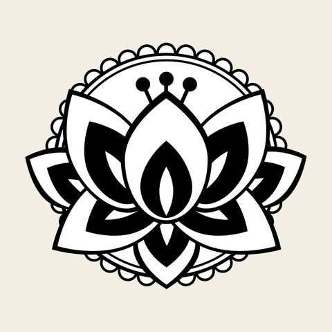 Lotus roundel lattice — Korean traditional flower motif vector (연꽃문 10094)