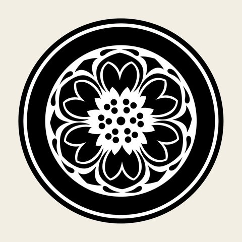 Lotus roundel medallion — Korean traditional roundel motif vector (연꽃문 9279)