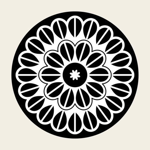Lotus roundel petal ring — Korean traditional roundel motif vector (연꽃문 8608)