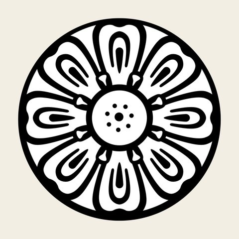 Lotus roundel seed petals — Korean traditional roundel motif vector (연꽃문 10881)