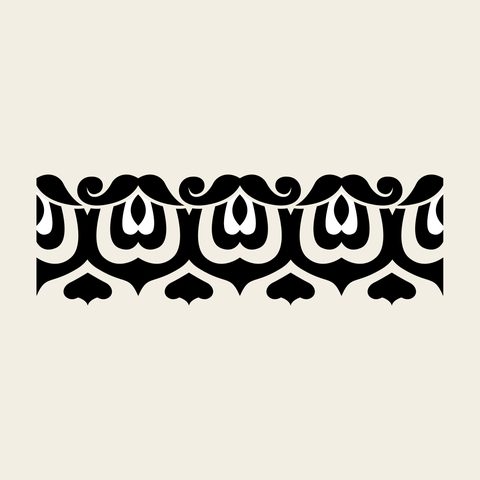 Lotus scroll band — Korean traditional band motif vector (연꽃문 4658)