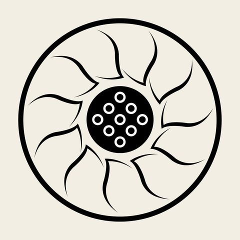 Lotus seedpod ring — Korean traditional roundel motif vector (연꽃문 8445)