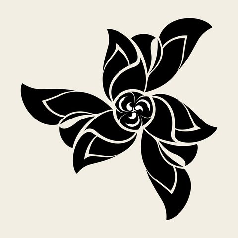 Lotus swirl — Korean traditional flower motif vector (연꽃문 9942)