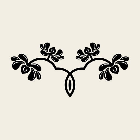 Lotus vine spray — Korean traditional flower motif vector (연덩굴문 8452)