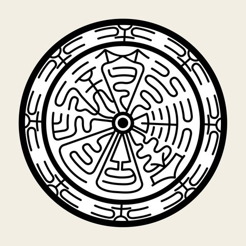 Maze wheel roundel — Korean traditional thunder motif vector (기타 9879)