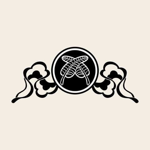 Medallion ribbon round — Korean traditional medallion motif vector (칠보문 10292)