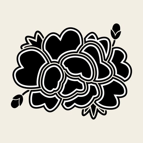 Peony bloom heavy — Korean traditional peony motif vector (모란문 9145)