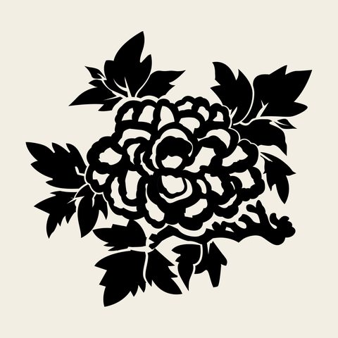 Peony ceiling — Korean traditional flower motif vector (세병관 천장 5774)