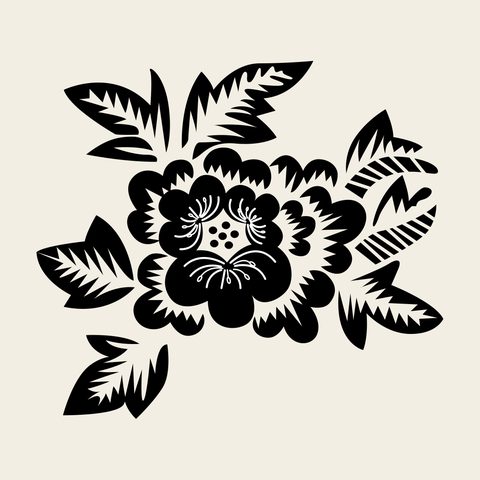 Peony fan tassel — Korean traditional flower motif vector (선추 5676)