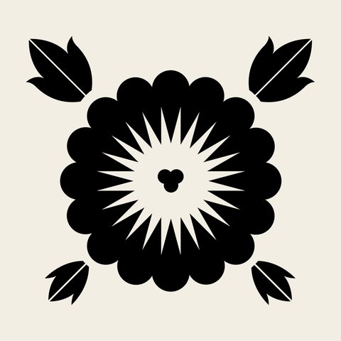 Peony heart — Korean traditional flower motif vector (모란문 4900)