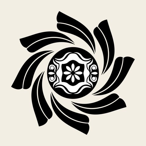 Peony pinwheel — Korean traditional peony motif vector (모란문 8528)