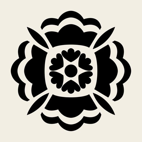 Peony quatrefoil — Korean traditional peony motif vector (모란문 9097)