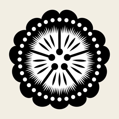 Peony roundel dotted — Korean traditional peony motif vector (모란문 9081)