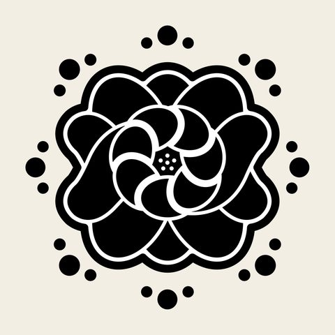Peony roundel pearl — Korean traditional peony motif vector (모란문 10865)