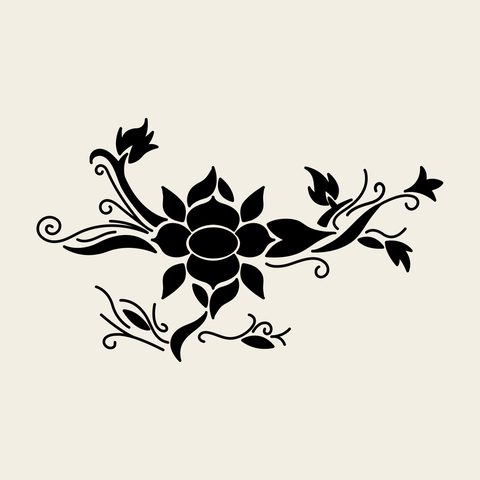 Peony scroll band — Korean traditional band motif vector (모란문 8567)