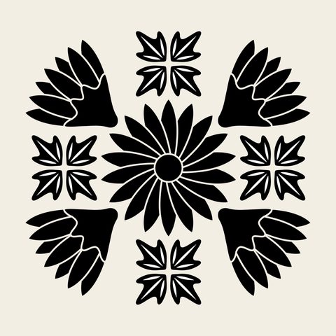 Peony square cluster — Korean traditional peony motif vector (모란문 9092)