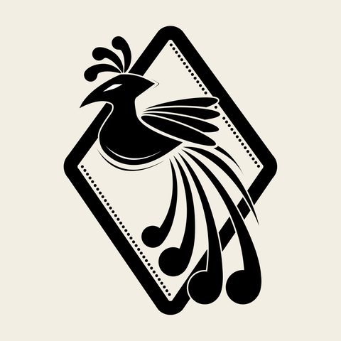 Phoenix diamond frame — Korean traditional phoenix motif vector (봉황문 9774)