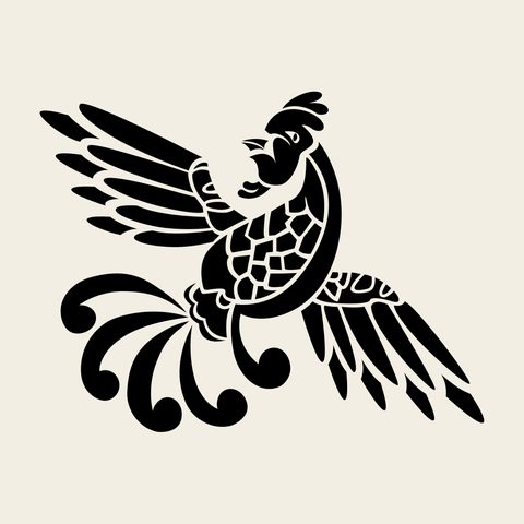 Phoenix flourish — Korean traditional phoenix motif vector (봉황문 9836)