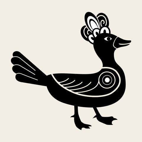 Phoenix flying — Korean traditional animal motif vector (봉황문 10153)