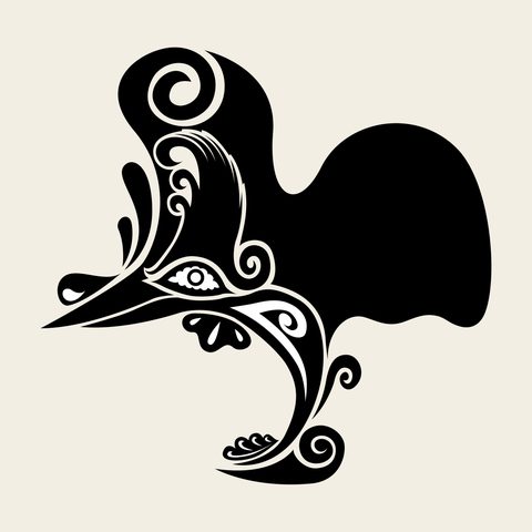 Phoenix scroll tail — Korean traditional phoenix motif vector (봉황문 4236)