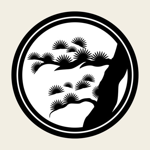Pine roundel — Korean traditional tree motif vector (소나무문 8450)