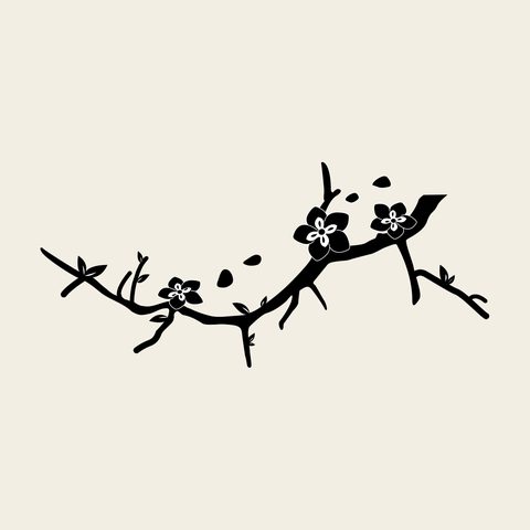 Plum branch band — Korean traditional band motif vector (매화문 5882)