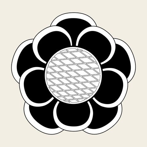 Plum roundel bold — Korean traditional plum motif vector (매화문 10137)