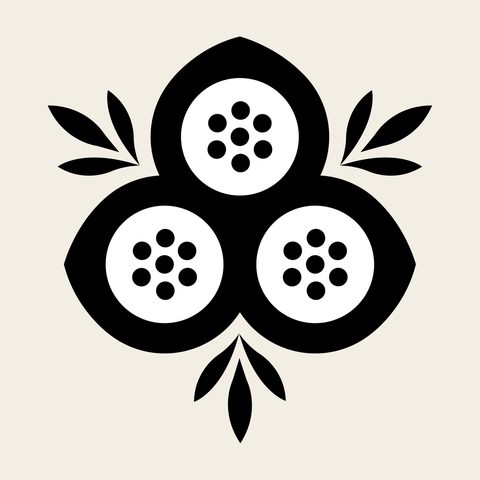 Pomegranate trefoil — Korean traditional fruit motif vector (석류문 10243)